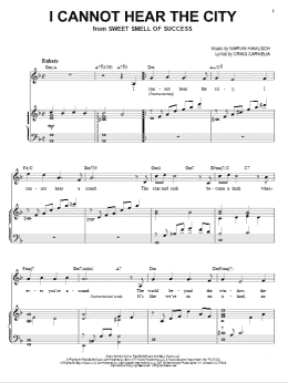 page one of I Cannot Hear The City (Piano & Vocal)