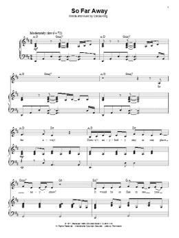 page one of So Far Away (Piano & Vocal)
