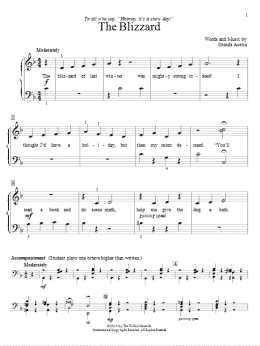page one of The Blizzard (Educational Piano)