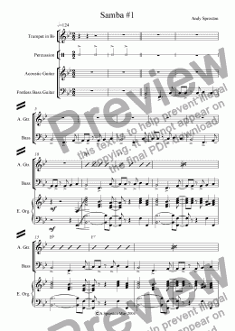 page one of Drum Groove Backing: Samba #1
