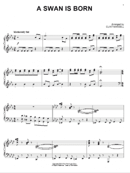 page one of A Swan Is Born (from Black Swan) (Piano Solo)