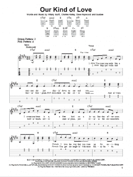 page one of Our Kind Of Love (Easy Guitar Tab)