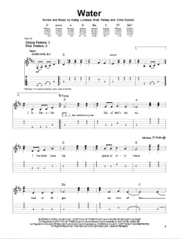 page one of Water (Easy Guitar Tab)