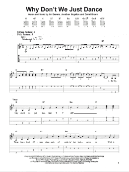 page one of Why Don't We Just Dance (Easy Guitar Tab)