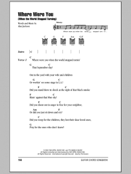 page one of Where Were You (When The World Stopped Turning) (Guitar Chords/Lyrics)
