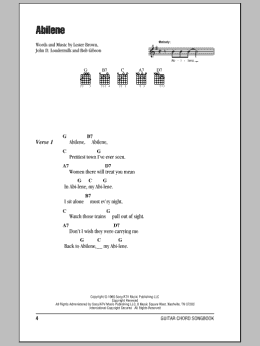page one of Abilene (Guitar Chords/Lyrics)
