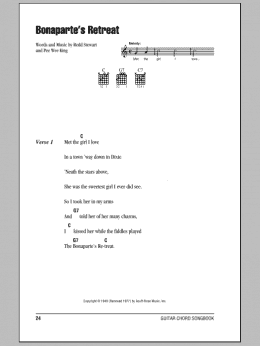 page one of Bonaparte's Retreat (Guitar Chords/Lyrics)
