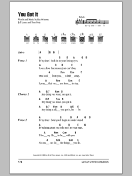 page one of You Got It (Guitar Chords/Lyrics)