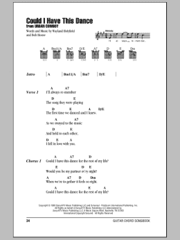 page one of Could I Have This Dance (Guitar Chords/Lyrics)