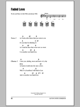 page one of Faded Love (Guitar Chords/Lyrics)