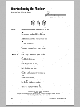 page one of Heartaches By The Number (Guitar Chords/Lyrics)