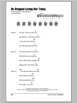 page one of He Stopped Loving Her Today (Guitar Chords/Lyrics)