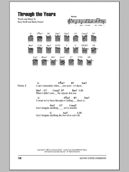 page one of Through The Years (Guitar Chords/Lyrics)