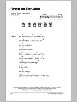 page one of Forever And Ever, Amen (Guitar Chords/Lyrics)