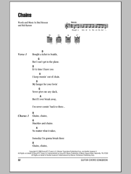 page one of Chains (Guitar Chords/Lyrics)