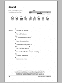 page one of Amazed (Guitar Chords/Lyrics)