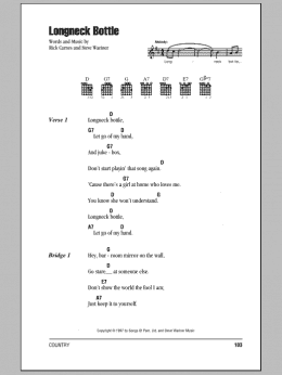 page one of Longneck Bottle (Guitar Chords/Lyrics)