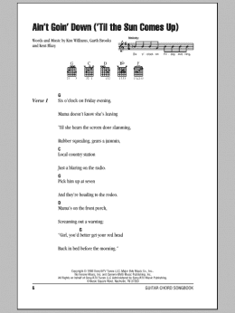 page one of Ain't Goin' Down ('Til The Sun Comes Up) (Guitar Chords/Lyrics)