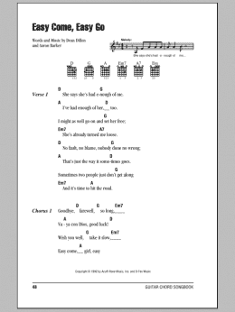 page one of Easy Come, Easy Go (Guitar Chords/Lyrics)