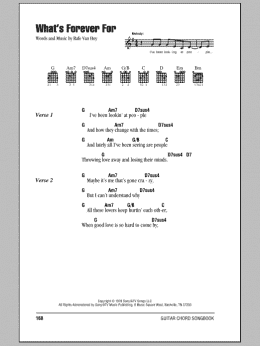 page one of What's Forever For (Guitar Chords/Lyrics)