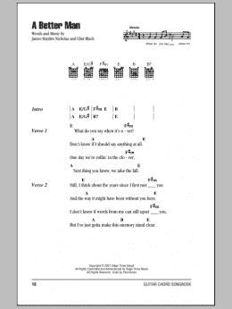 page one of A Better Man (Guitar Chords/Lyrics)