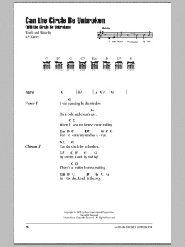 page one of Can The Circle Be Unbroken (Will The Circle Be Unbroken) (Guitar Chords/Lyrics)