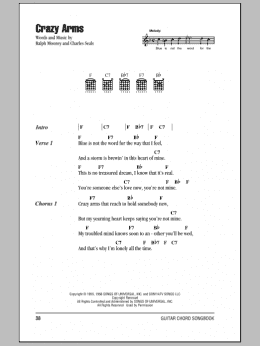 page one of Crazy Arms (Guitar Chords/Lyrics)
