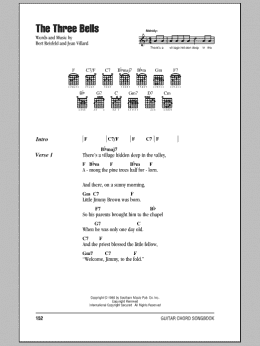 page one of The Three Bells (Guitar Chords/Lyrics)