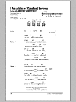 page one of I Am A Man Of Constant Sorrow (Guitar Chords/Lyrics)