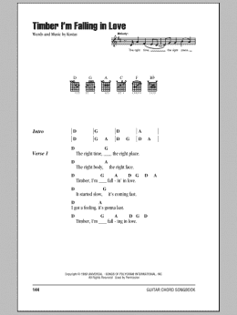 page one of Timber I'm Falling In Love (Guitar Chords/Lyrics)
