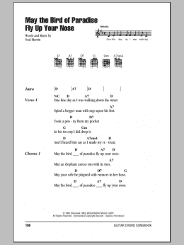 page one of May The Bird Of Paradise Fly Up Your Nose (Guitar Chords/Lyrics)