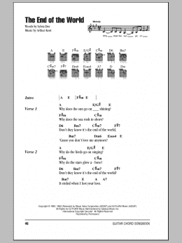 page one of The End Of The World (Guitar Chords/Lyrics)
