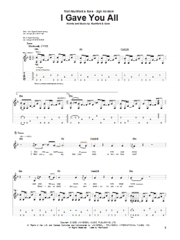 page one of I Gave You All (Guitar Tab)