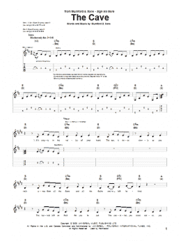 page one of The Cave (Guitar Tab)