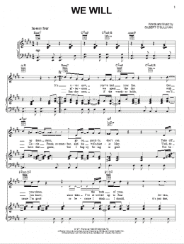 page one of We Will (Piano, Vocal & Guitar Chords (Right-Hand Melody))