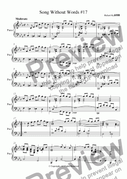 page one of Song Without Words # 17 [Piano]