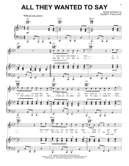 page one of All They Wanted To Say (Piano, Vocal & Guitar Chords (Right-Hand Melody))