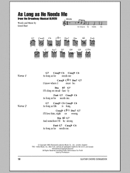 page one of As Long As He Needs Me (Guitar Chords/Lyrics)
