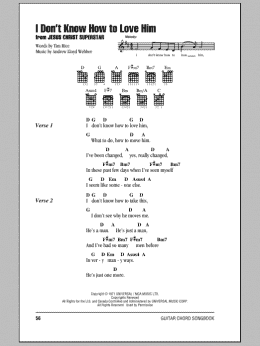 page one of I Don't Know How To Love Him (Guitar Chords/Lyrics)