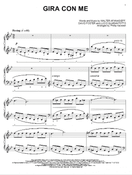page one of Gira Con Me (arr. Phillip Keveren) (Piano Solo)