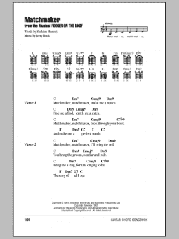 page one of Matchmaker (from Fiddler On The Roof) (Guitar Chords/Lyrics)