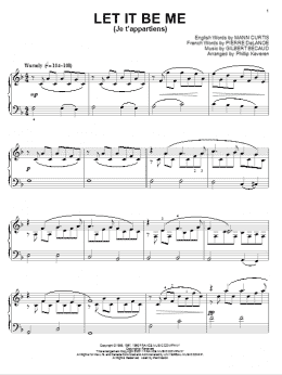 page one of Let It Be Me (Je T'appartiens) (arr. Phillip Keveren) (Piano Solo)