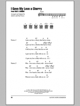 page one of I Gave My Love A Cherry (The Riddle Song) (Guitar Chords/Lyrics)