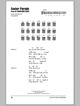 page one of Easter Parade (Guitar Chords/Lyrics)