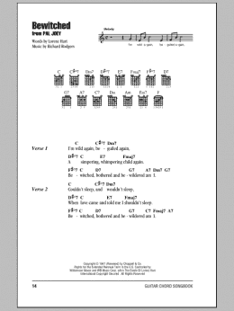 page one of Bewitched (Guitar Chords/Lyrics)