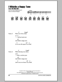page one of I Whistle A Happy Tune (Guitar Chords/Lyrics)