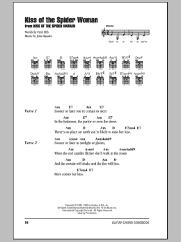 page one of Kiss Of The Spider Woman (from Kiss Of The Spider Woman) (Guitar Chords/Lyrics)