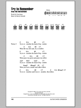 page one of Try To Remember (Guitar Chords/Lyrics)