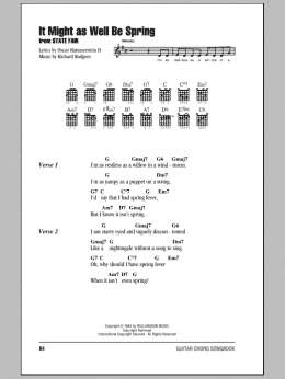 page one of It Might As Well Be Spring (Guitar Chords/Lyrics)