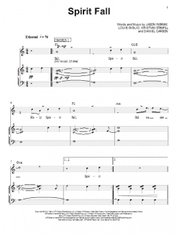 page one of Spirit Fall (Piano, Vocal & Guitar Chords (Right-Hand Melody))